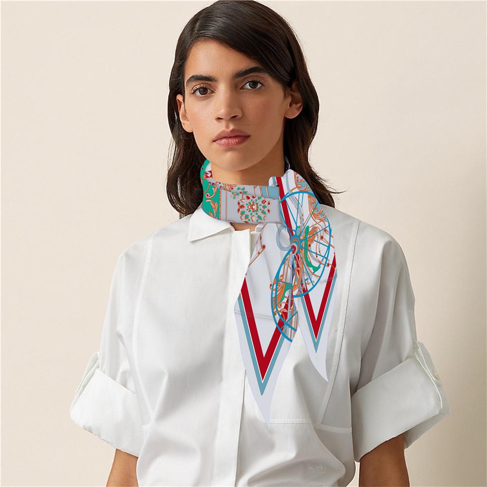 Diamond Scarf Carriage Print Brand Silk Scarves Wraps Women Luxury Bandana Headband Lady Hijabs Foulards Neckerchief Shawls