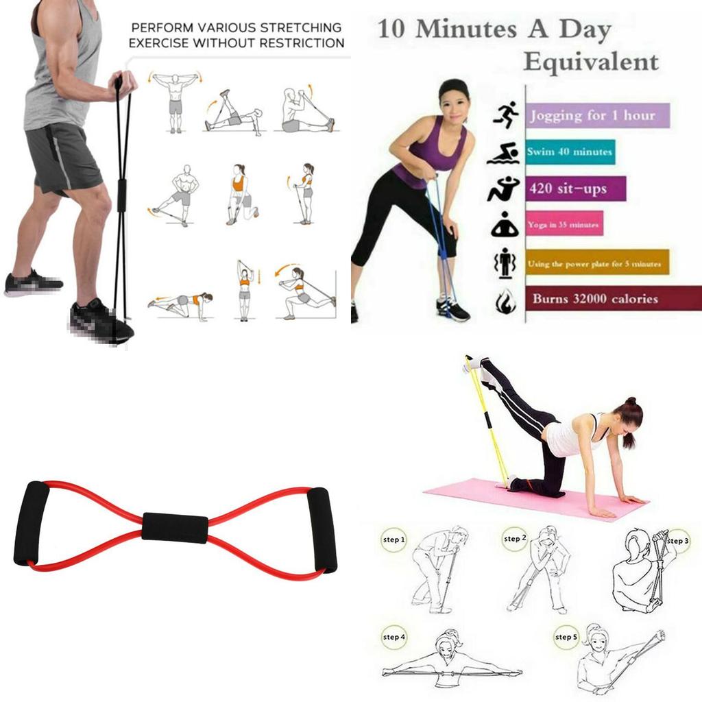 Versatile 8-shape Tube Resistance Band With Durable Tpe Tube For Effective Workouts
