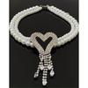 Fashion Light Luxury High Tooxika Sense Of Double Pearl Flash Diamond Love Tassel Necklace Necklace Collar Chain Collarbone Chain