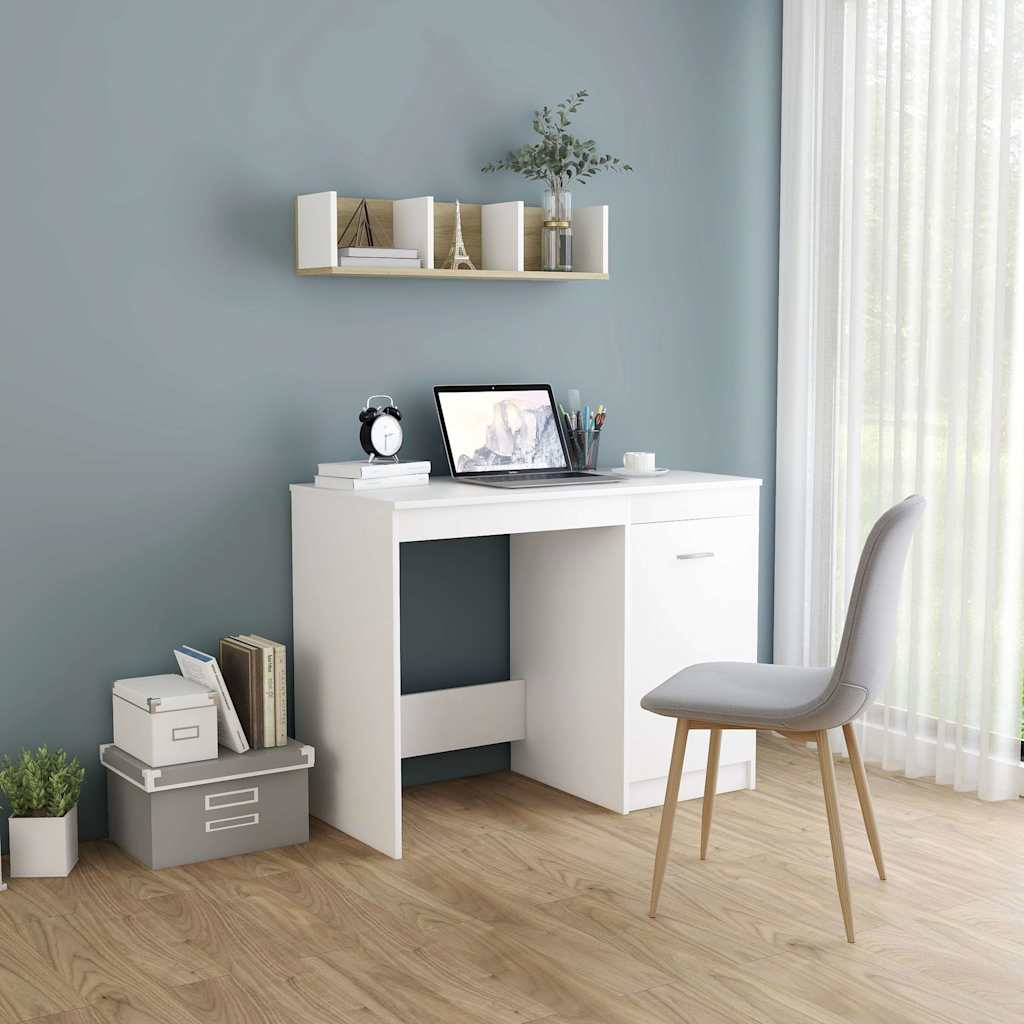 vidaXL Schreibtisch Weiß 100×50×76 cm Holzwerkstoff weiß