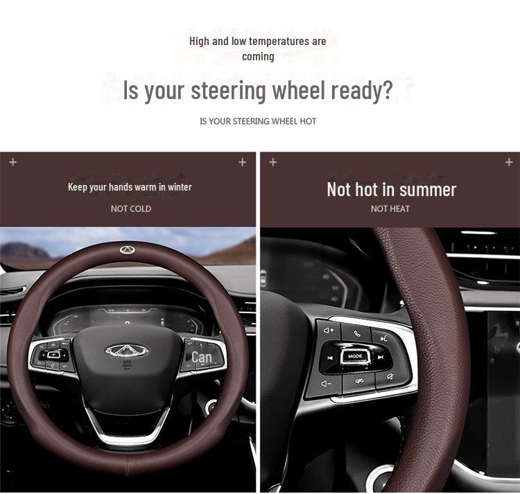 Chery Steering Wheel Cover: Premium Cowhide for Tiggo 5X/8, 7X, Arrizo 5/7, and Fengyun – All-Season Grip