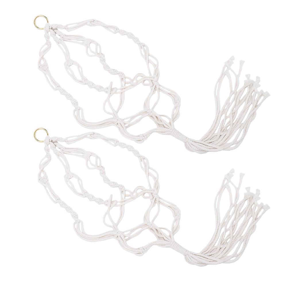2pcs Macrame Plant Hanger 41.34in with Tassels Woven Cotton Rope Hanging Plant Basket for Indoor Outdoor Home Decor 01