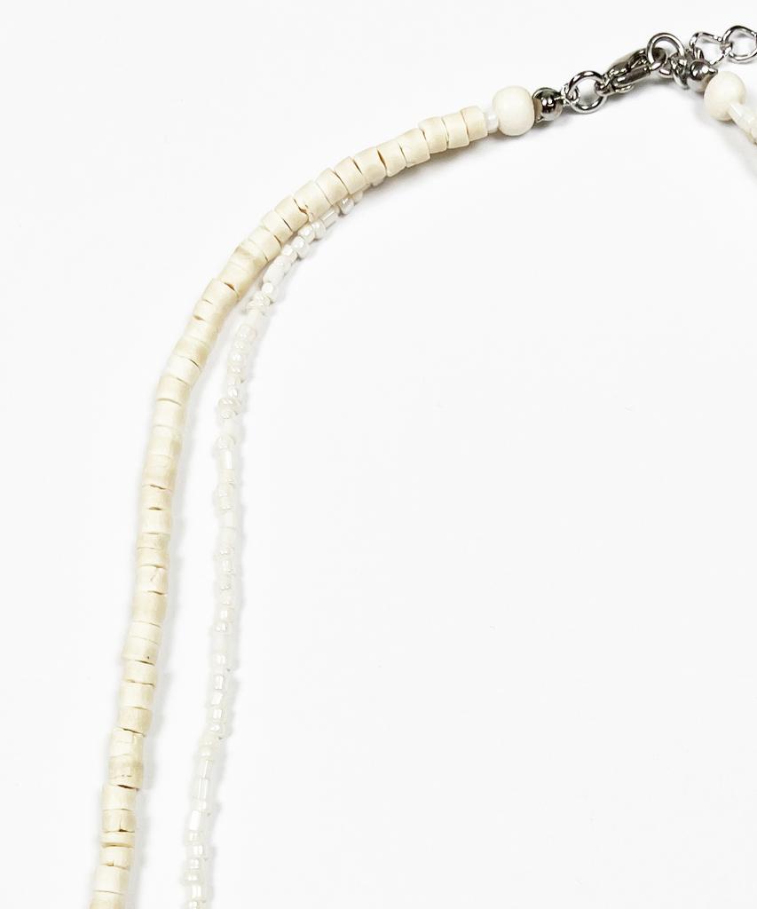 Sk8Er Rock Starfish Shell Double Chain Necklace (Ivory)