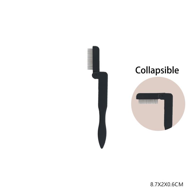 1 Stück Schwarz Faltbarer Wimpernbürstenkamm Schönheit Make-Up Wimperntrenner Edelstahl Wimpernzange Mascara Curl Kosmetische Werkzeug