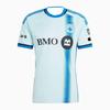 Мужская футбольная форма CF Montreal, выездная, спонсор BMO, версия для болельщиков, белый с синим точечным узором, комплект