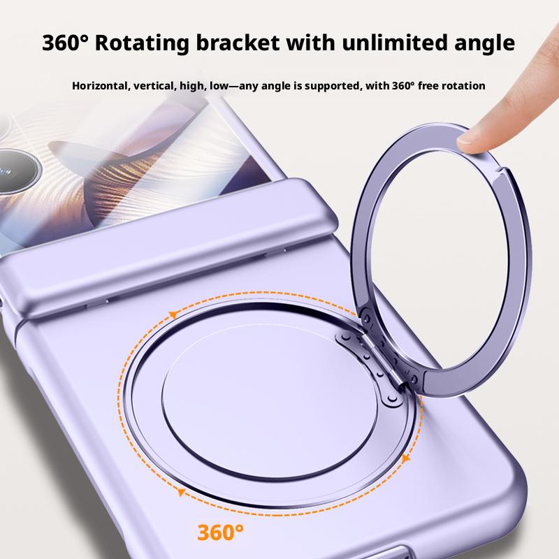 Magnetic Metal Holder Tempered Glass Film Full Protect Case For Xiaomi Mi Mix Flip2 Flip 2 Spring Hinge Protect Cover