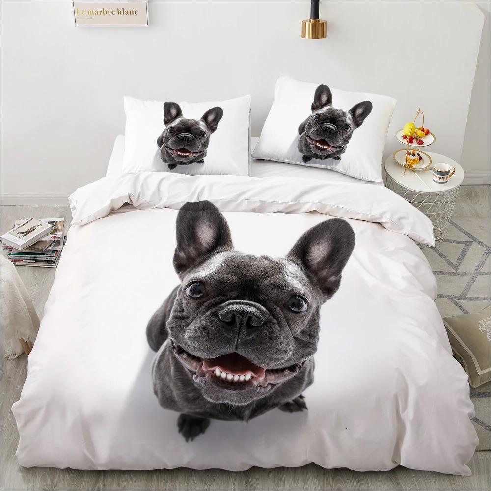 Dog Duvet Cover Set Double Queen King Size Bedding Set Black and White Border Shepherd Soft Comfortable 23pcs Twin Quilt Cover