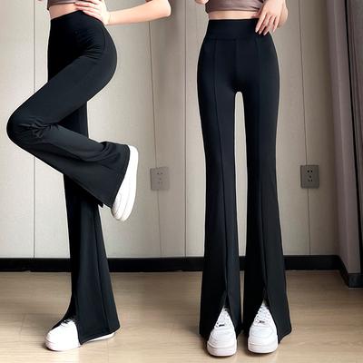 Split Pants Women's Micro-horn High Waist and Thin New Black Large Size Drape Horseshoe Pants