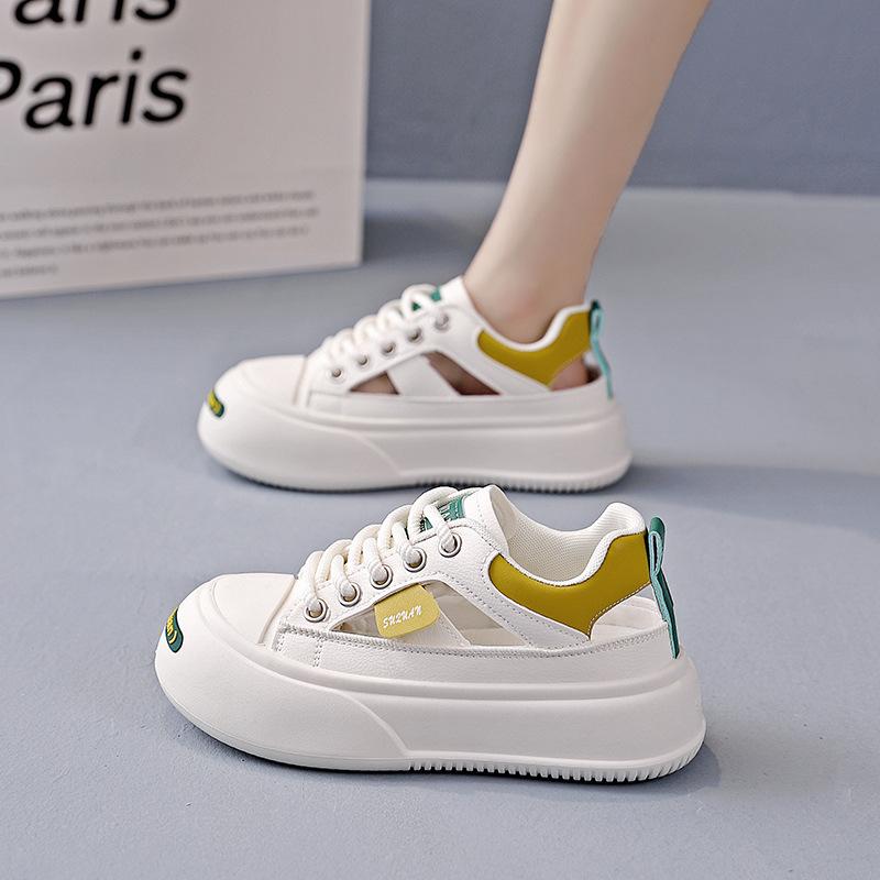 

Спортивные сандалии женские 2024 новые летние повседневные туфли полые белые туфли универсальные наружные туфли с сумкой на голову одинарные туфли 171 35