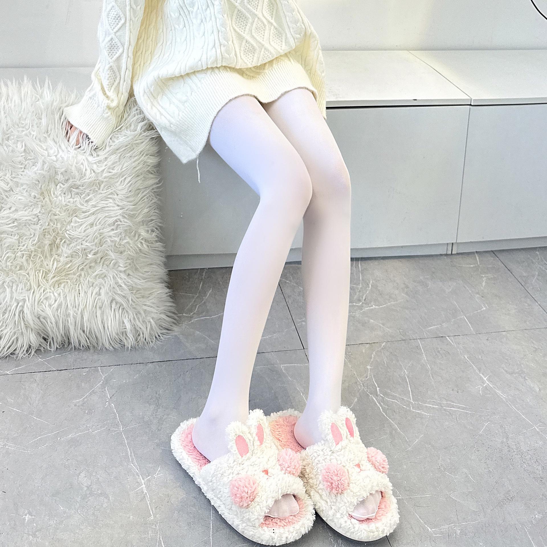 

Жіночий оксамитовий ромпер у японському стилі з чорними панчохами - затишний на осінь/зиму, легкий на весну/літо Tights білий