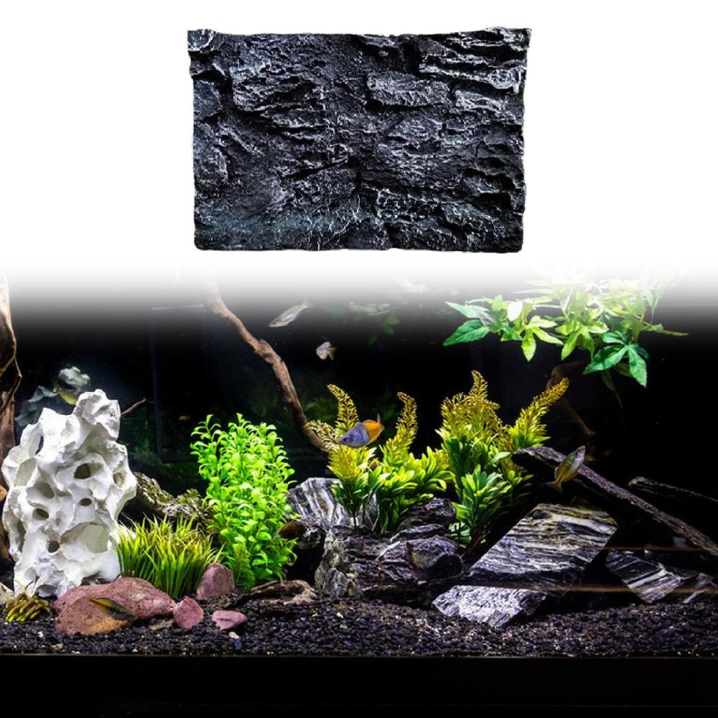3D Rock Aquarium Background Terrarium Backdrop Easy to Install Replacement Simulation for
