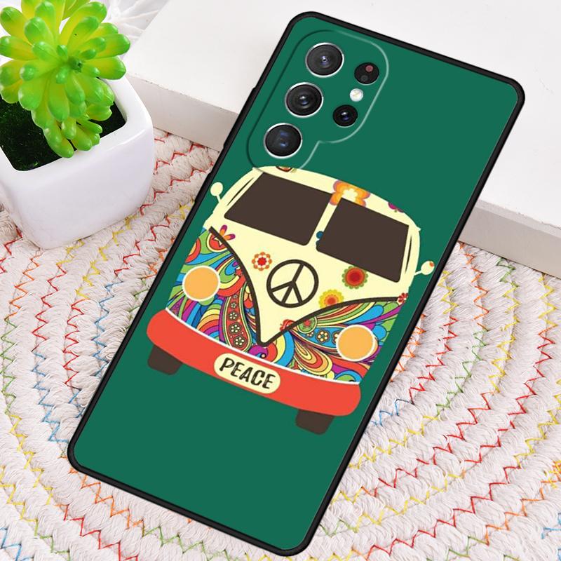 Hippy Peace Bus Cat Silicone Phone Case For Samsung Galaxy note 10 pro S26 S25 S24 S23 S22 S21 Plus S25Ultra Capa Cover