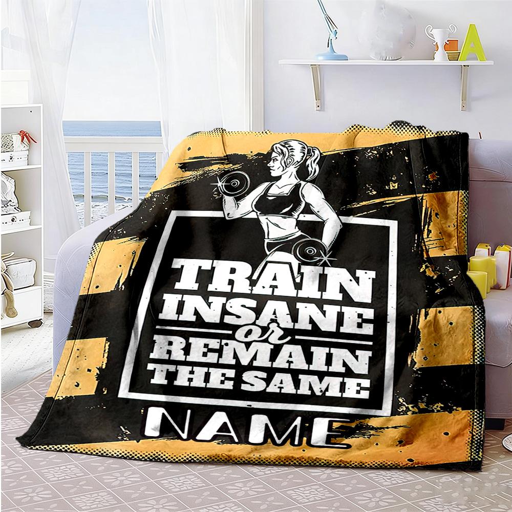 Exercise66 Customize Your Name Blanket Throw Customizable Blanket Soft & Cozy Versatile for Nap Livingroom Couch Office All-Season Use