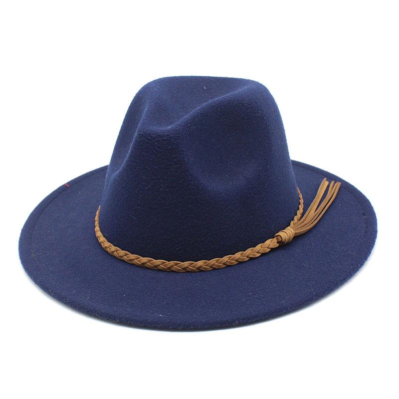 Fedora Hat Woolen Top Hat Jazz Hat Men'S And Women'S Woolen Hats