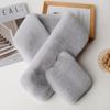Women Fashion Winter Faux Fur Scarf Pure Color Outerwear Scarf Warm