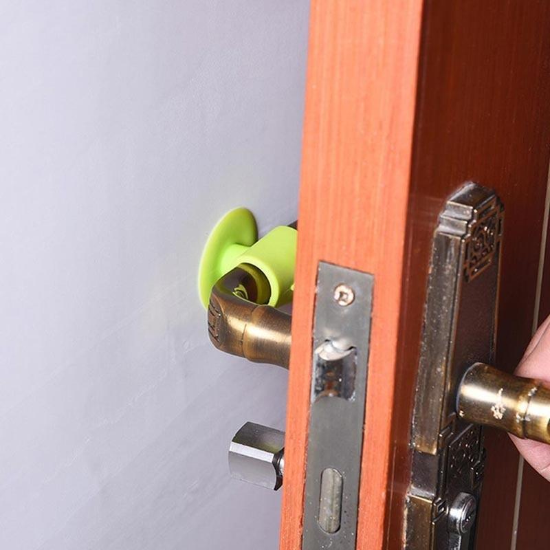 2Pcs Door Handle Knob Crash Pad Wall Protectors Self Adhesive Bumper Guard Door Stopper LS