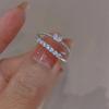 Exquisite Sparkling Inlaid Zirconia Double Layer Women'S Ring For Ladies Engagement Jewelry Party Accessories Gift