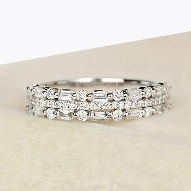 Dazzling Zirconia Finger Ring Lady Engagement Ceremony Accessories for Women Fashion Versatile Jewelry for Wedding Party