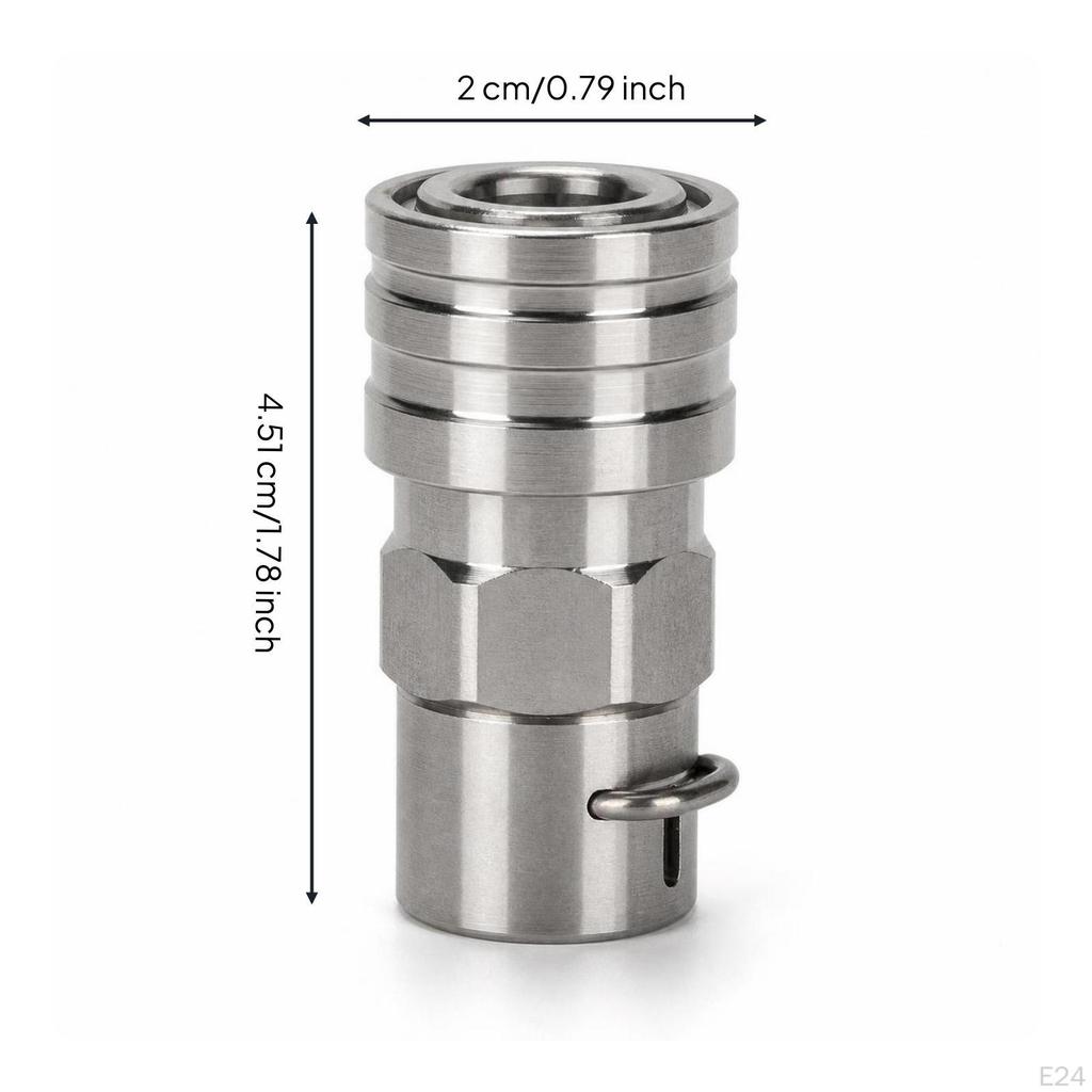 Hose Adapter with Retaining Pin Stainless Steel Pressure Washer Solid Metal PushtoConnect