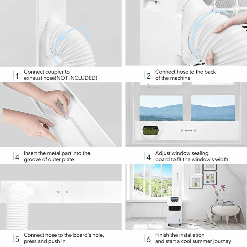 Flexible Portable AC Vent Hose Adjustable Air Connector Adapter Portable Vent Duct Tube Indoor Use