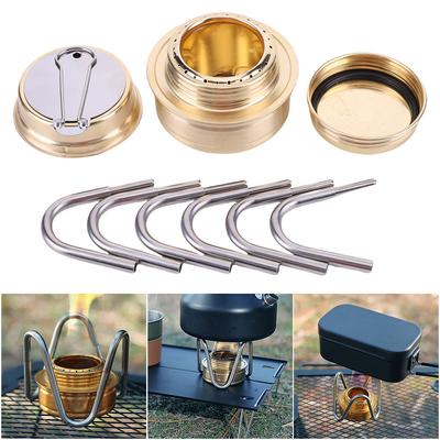 Outdoor Alcohol Stove with Bracket Mini Alcohol Burner Adjustable Firepower Ultralight Alcohol Furnace for Outdoor Survival