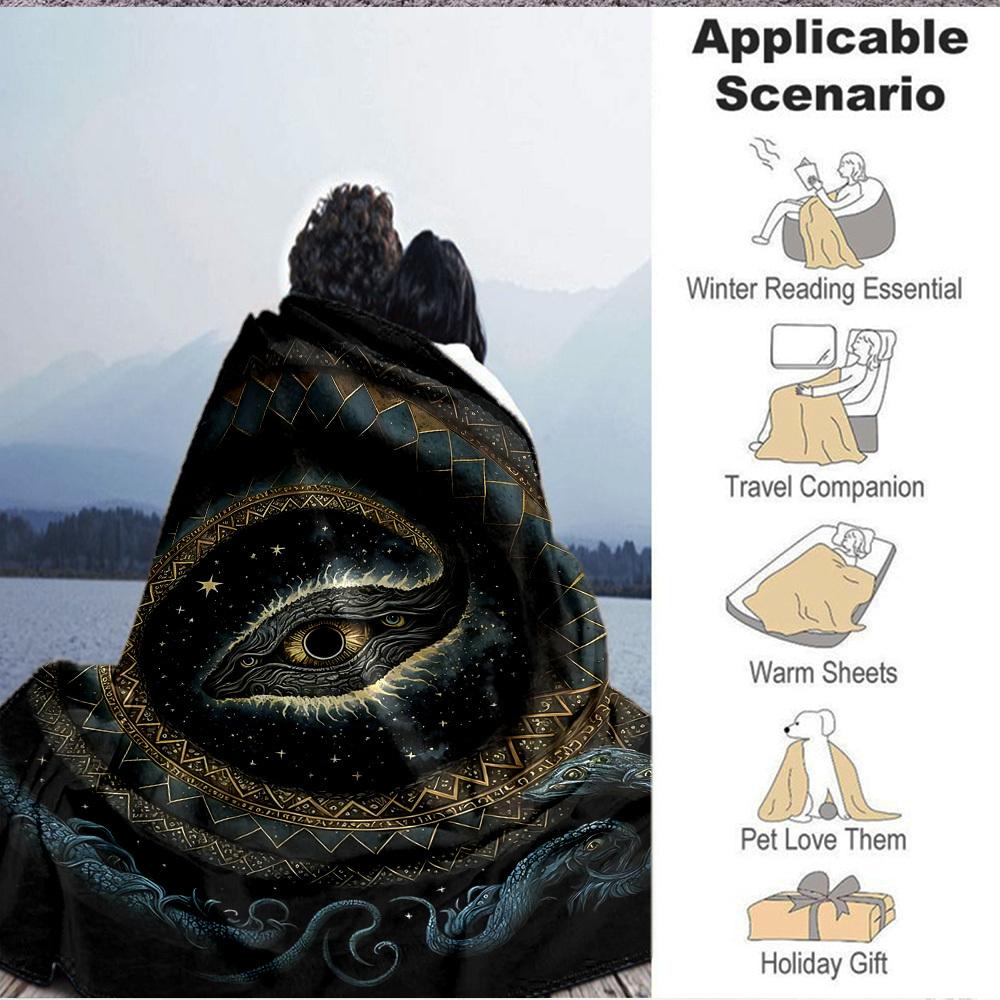 1pc Serpent Universe Blanket, Lightweight Flannel Throw Blanket for Sofa, Bed, Travel, Camping, Living Room, Office, Couch, Chair, and Bed