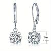 1 Pair of Classic Four Claw Zircon Women's Earrings with Copper Plated Platinum Earrings