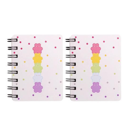 2Pcs Cartoon Coil Notebook Mini A7 Portable Spiral Memo Pad for Students Cute Flower Notebook for Journaling School Travel A