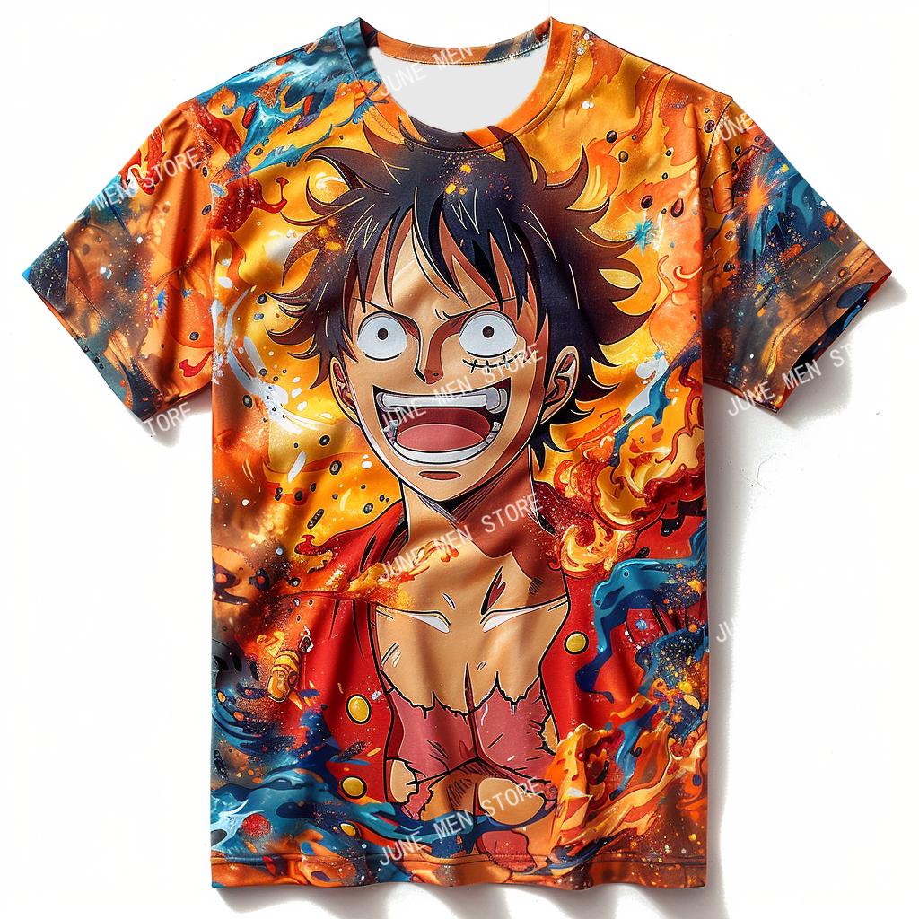 3d Printed One Piece Popular Anime T-Shirt  Japan Harajuku Anime Men Short Sleeve Cosplay Luffy Shirt T-shirt Men's Clothing Top
