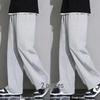 Korean-Style Plus Size Fleece-Lined Sweatpants for Students - Loose, Straight-Leg Casual Pants for Autumn/Winter.
