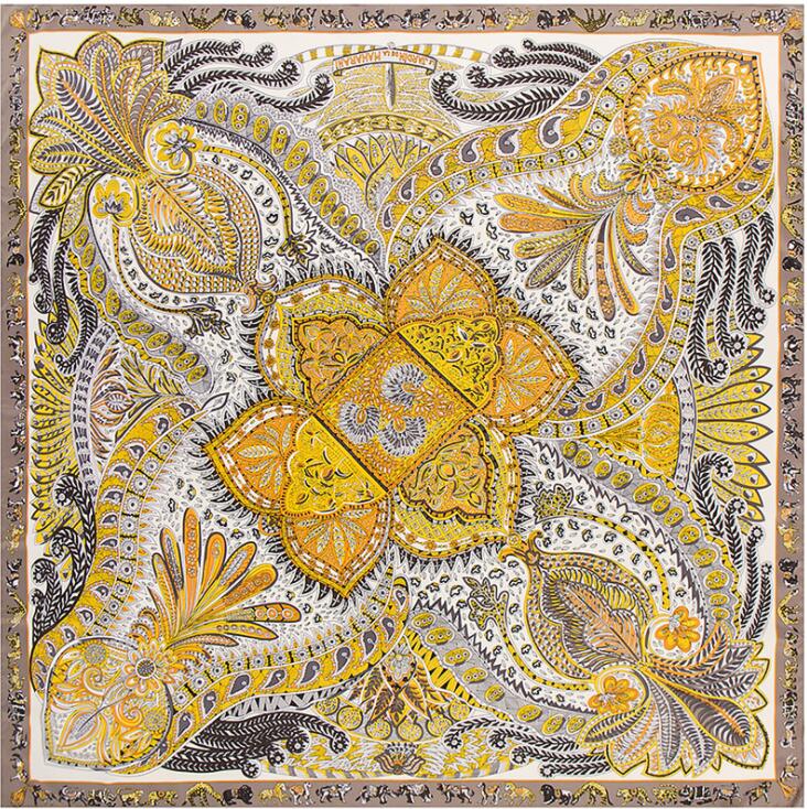 Fashion Women Scarf  Paisley Hijab Twill Silk Shawl Scarfs For Ladies Foulard Square Head Scarves Wraps