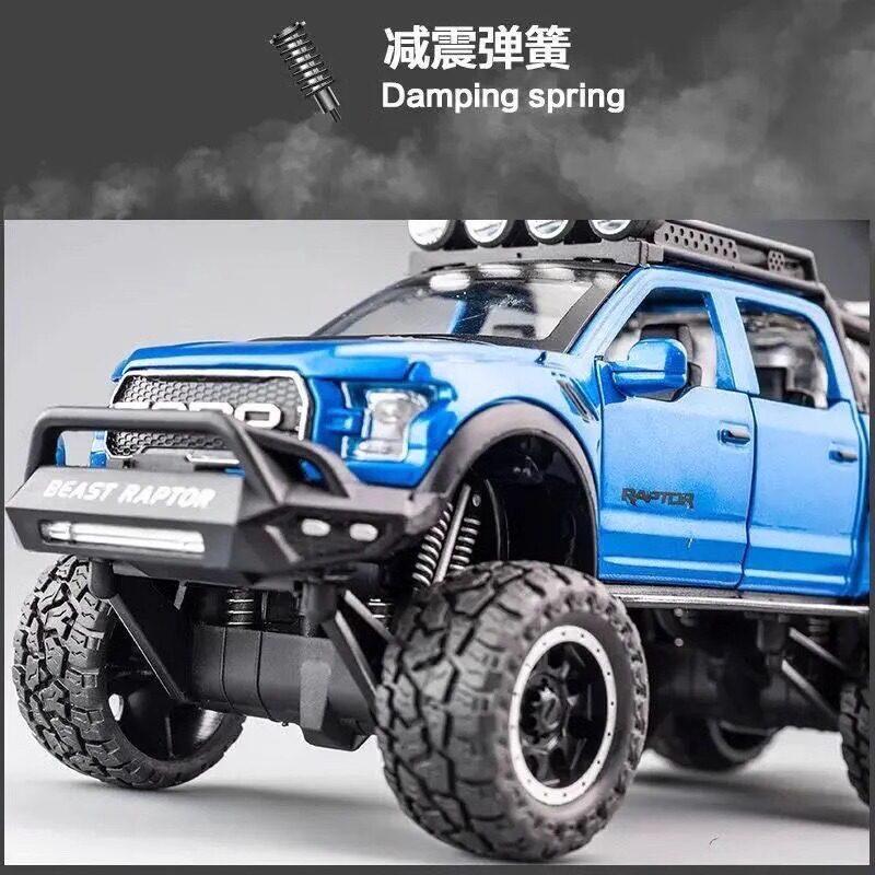 AJJ1 1:28 Ford F150 Beast Raptor 6×6 Off Road Modified Version Alloy Car Model Diecast Metal Toy Home Trendy & Desktop Display Gifts