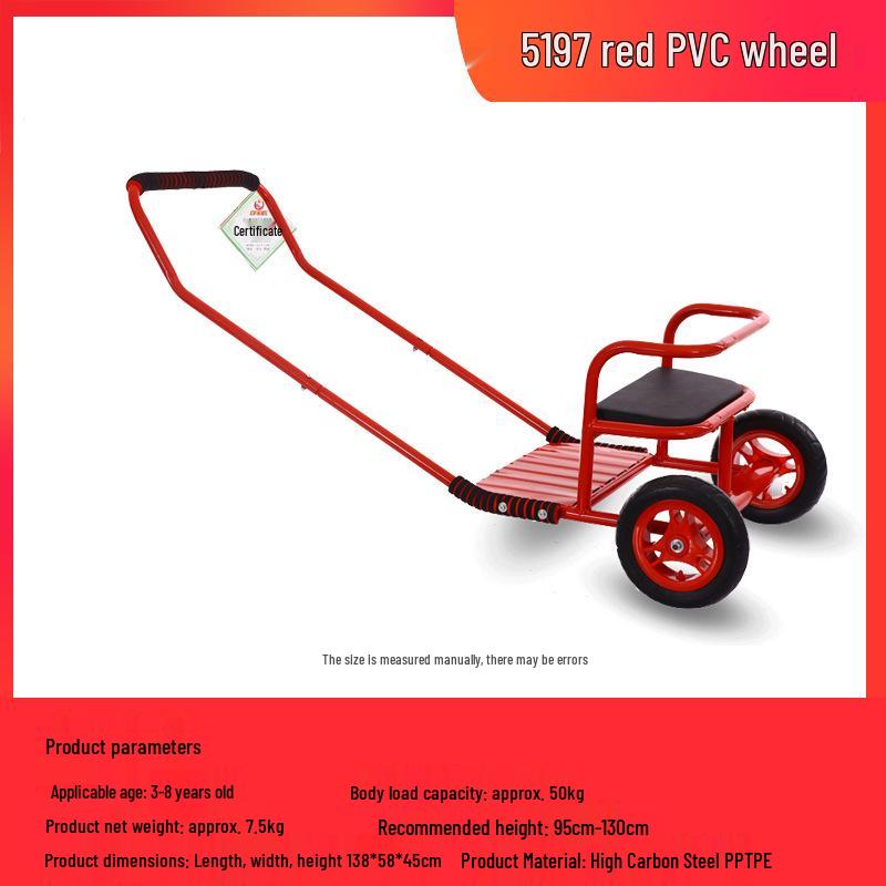 Children's Double Pedal Tricycle with Basket for Outdoor Play