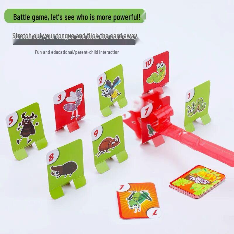 Frog Tongue Tabletop Game: Blow-up Chameleon Lizard Mask for Parent-Child Play