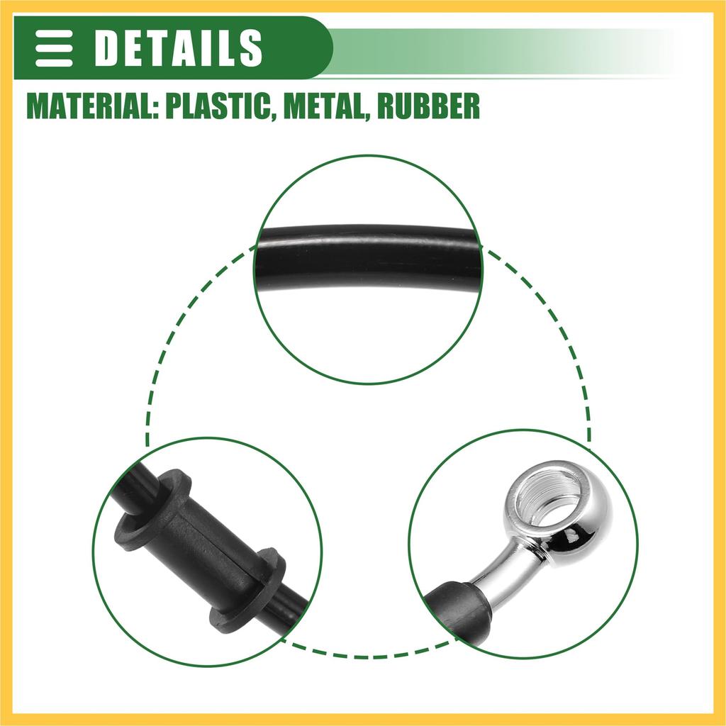 BULLSPANN Motorcycle Brake Hose, Clutch Hose, Hose, For Motorcycles, ATVs, Off-Road Bikes, Universal, Durable, Replacement, Black, Angle 28°, 90cm