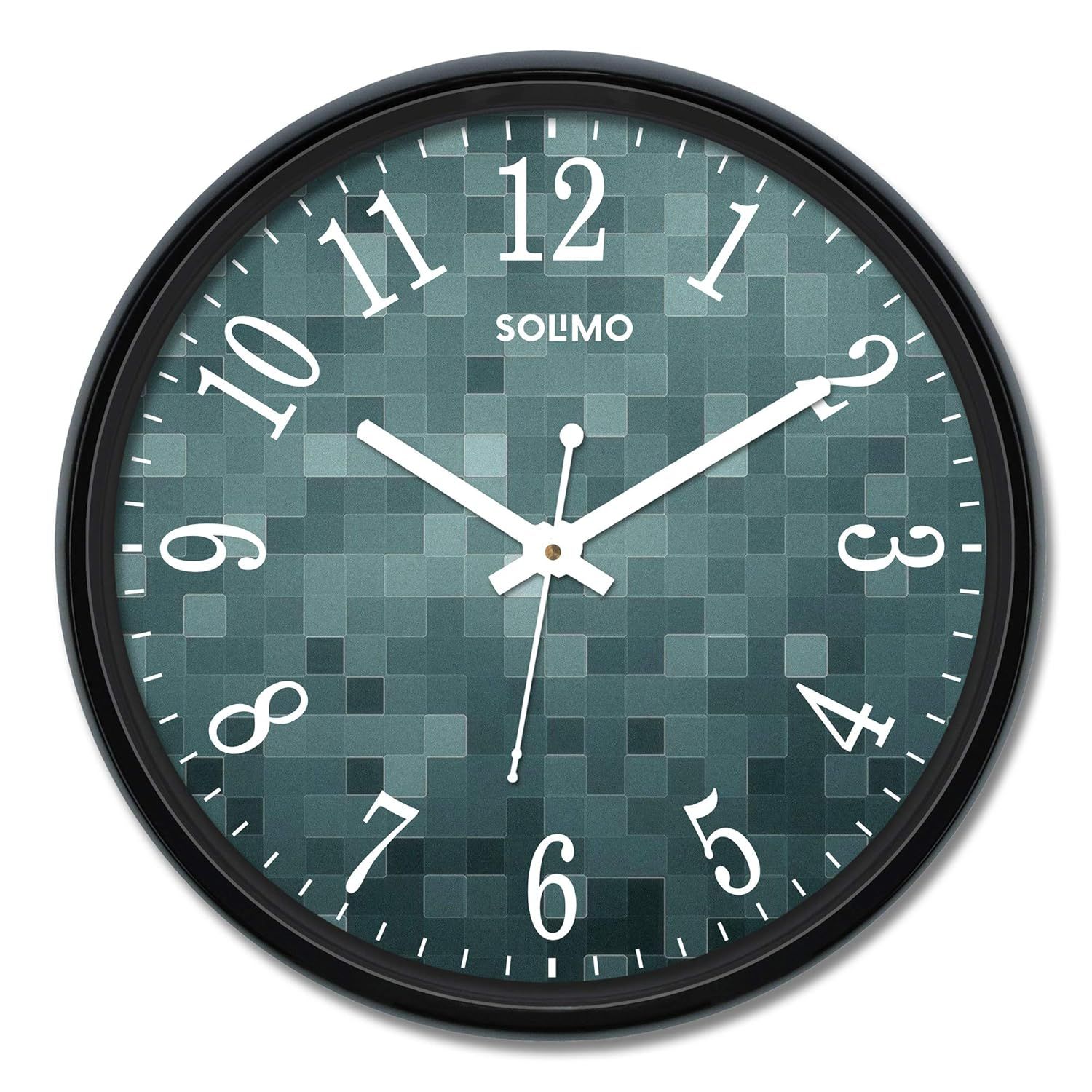 

Engineered Wood Silent Movement 12-inch Matrix Wall Clock (Black)