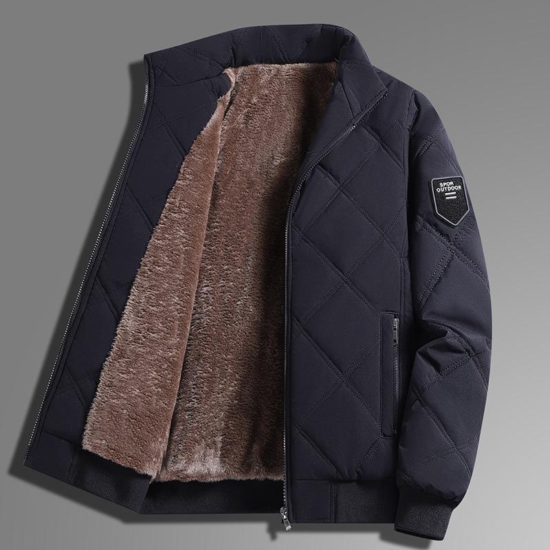 New Style of Executive Cotton Jacket for Men Middle-aged and Elderly Men's Jacket Plus Cotton Thickened Warm and Stand