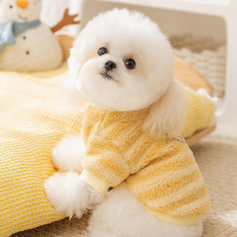 New dog fleece winter warm medium and small dog autumn and winter two-legged cat leash pet clothes