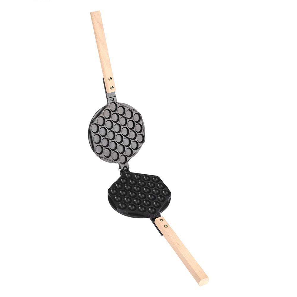 Wooden Handles Egg Waffle Mold Non-Stick Coatin Waffle Plate Waffle Pan Commercial Kitchen