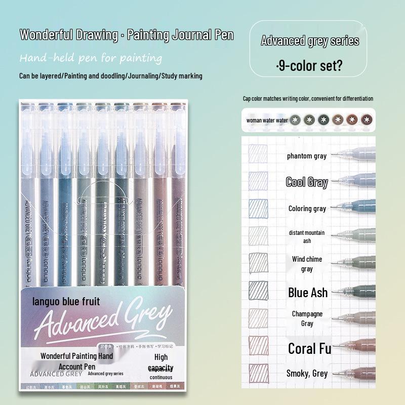 Warm Yellow Series Blue Fruit Neutral Pen: New Color for Student Planning and Children's Doodling