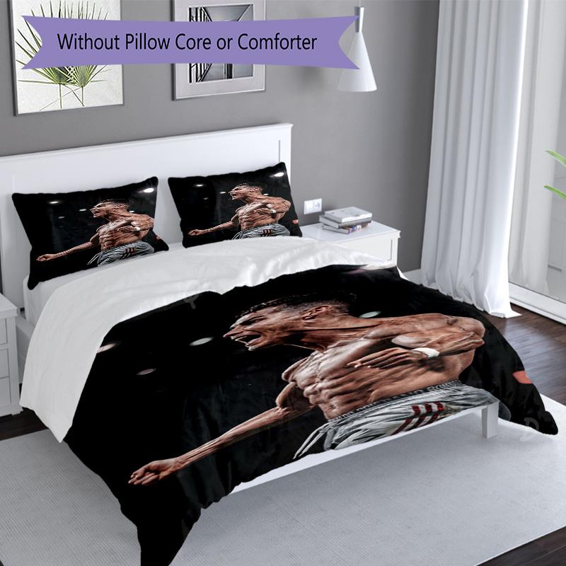 Ronaldo's Muscular Celebration Bedding Set, Breathable Duvet Cover with Pillowcases, Soft Bed Linen for Bedroom Home Decoration, Perfect Festival Birt