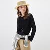 Kommon Boka Women's Mulberry Silk Blend Loose Long Sleeve Knit T-Shirt