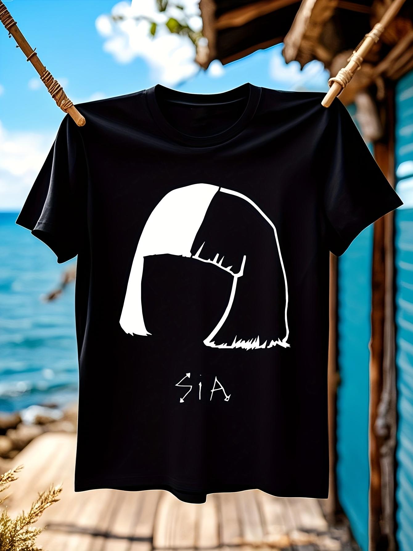 Sia Graphic Tshirt Graphic Tshirt - Black with White Port... S