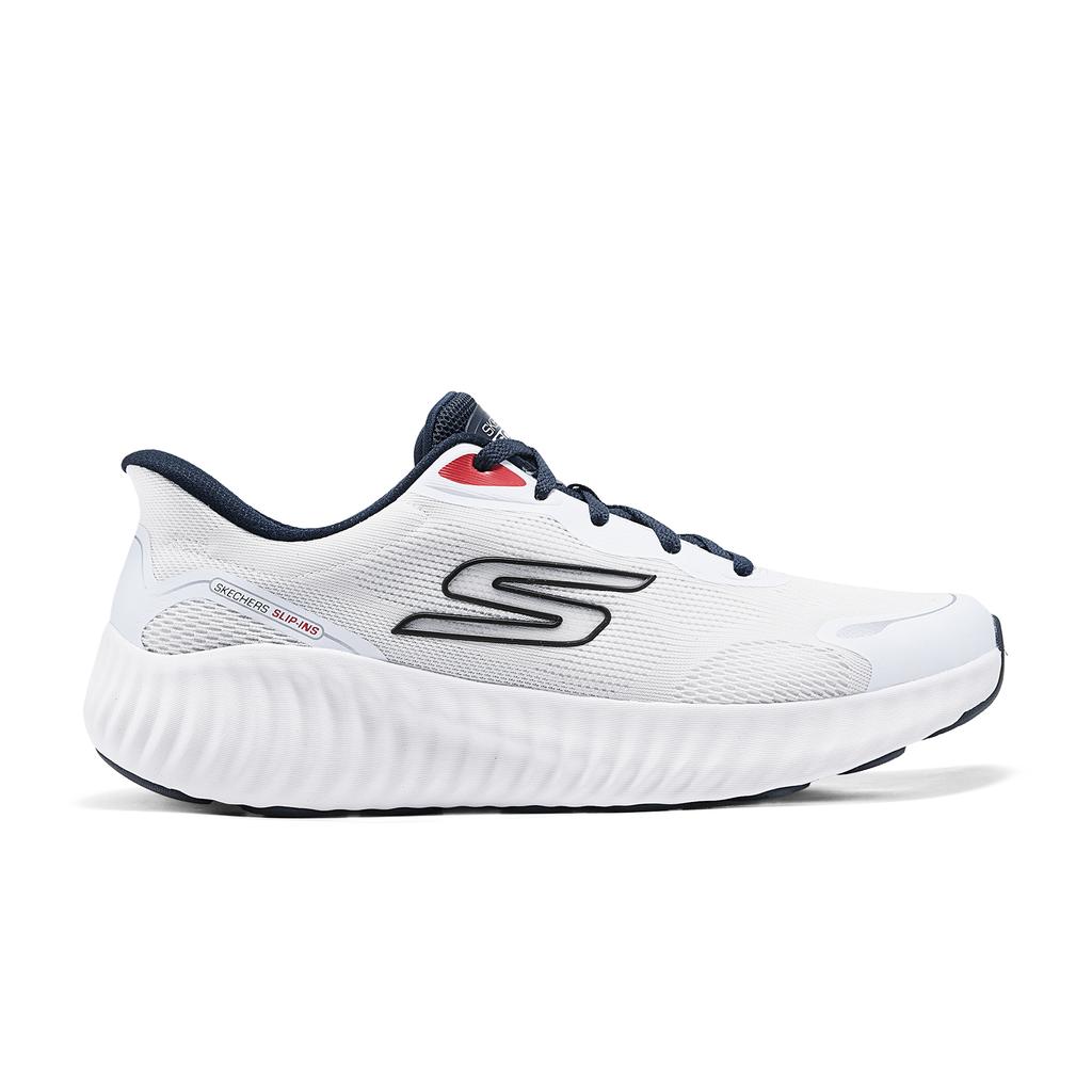 Skechers Go Run Now Comfortable Versatile Fabric Low Top Running Shoes Men Sneaker White Blue 220392-WNV