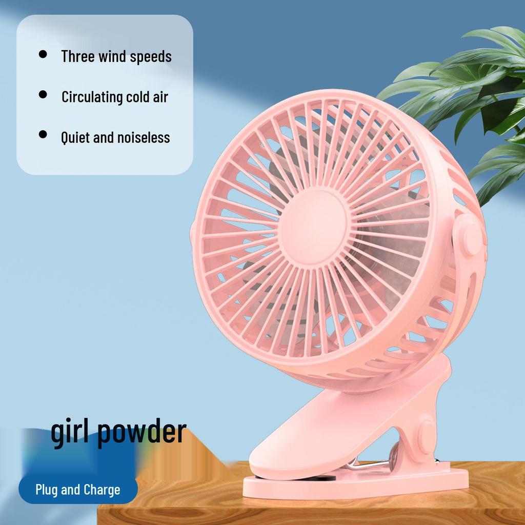 Mini USB Rechargeable Clip Fan - Portable Handheld & Desktop Small Fan for Office & Dorm
