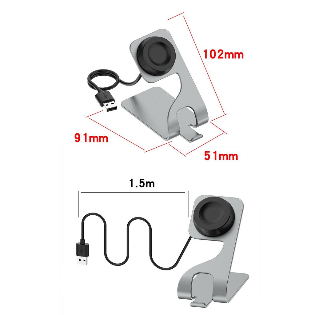 Metall-Ladestation für Huawei GT2 Pro Watch 3 Pro Grauer Lade-Ständer Basis