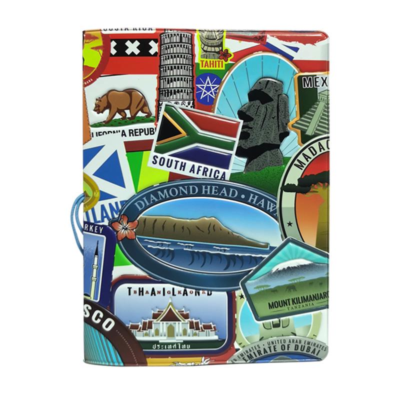 

World Landmark Retro Passport Holder for Cross-Border Travel