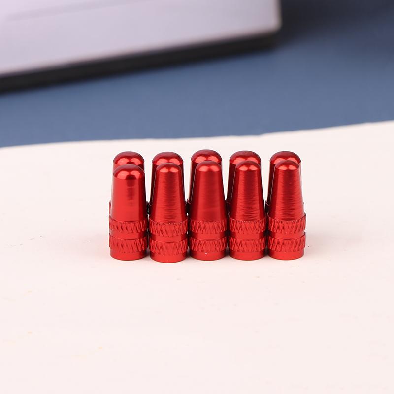 10pcs Aluminum Alloy Tire Prest Valve Cap Road Bike Covered Protector Road Tyre Dustproof Bike Presta Valve Valve Stems 1