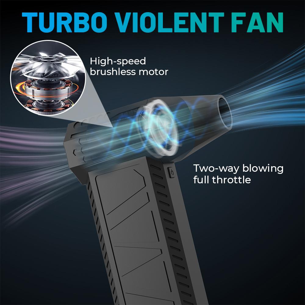 800000RPM Powerful Air Blower Infinite Speed Regulation Turbo Jet Fan Wind Speed 60m/s Electric Air Duster for Car Cleaning Tool