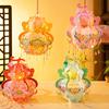 Håndlaget kalebasslykt Håndholdt kinesisk nyttår DIY Lysende blomsterlys for midt-høstfestivalen Hanfu Cosplay Bryllupsdekor